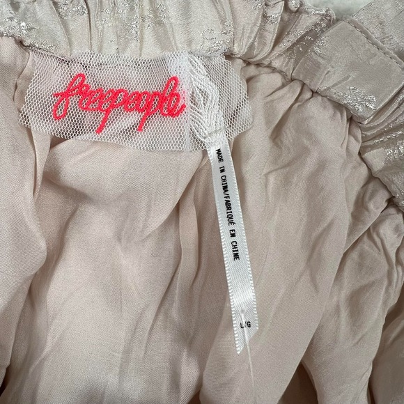 Free People Cha Cha Maxi Dress Womens Large Floral Ruffle Tiered Champagne - Picture 3 of 12